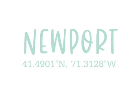 Newport Rhode Island Mint with coordinates vinyl sticker